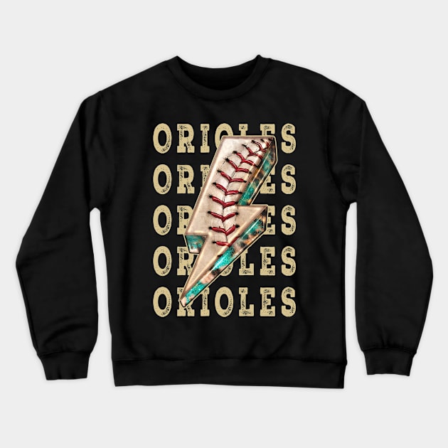 Aesthetic Design Orioles Gifts Vintage Styles Baseball Crewneck Sweatshirt by QuickMart